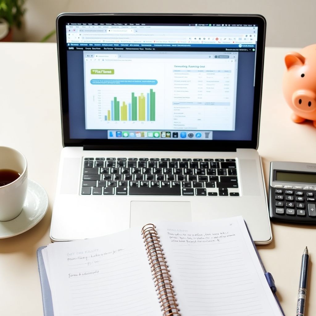 Finansal planlama araçları kullanan bir kişi